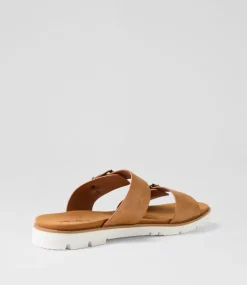 Women I LOVE BILLY Slides|Flats-Lertol Tan Slides