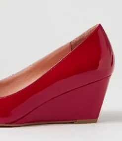 Women DIANA FERRARI Wedges|Heels-LESPIE DF DEEP RED PATENT LEATHER
