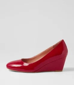 Women DIANA FERRARI Wedges|Heels-LESPIE DF DEEP RED PATENT LEATHER
