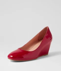 Women DIANA FERRARI Wedges|Heels-LESPIE DF DEEP RED PATENT LEATHER