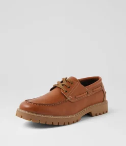 UNCUT Casuals-Lexlen Tan Lace Up Flats