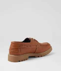 UNCUT Casuals-Lexlen Tan Lace Up Flats