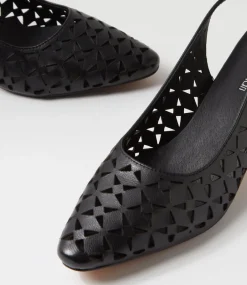 Women DIANA FERRARI Heels-Leyah Black Leather Heels