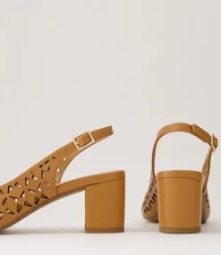 Women DIANA FERRARI Heels-Leyah Tan Leather Heels
