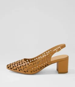Women DIANA FERRARI Heels-Leyah Tan Leather Heels