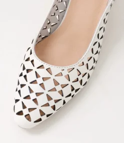 Women DIANA FERRARI Heels-Leyah White Leather Heels