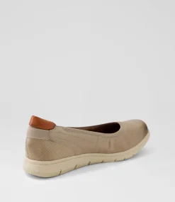 Women COB HILL Wedges|Flats-Lidia Ballet Light Tan Nubuck Flat Shoes