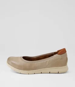 Women COB HILL Wedges|Flats-Lidia Ballet Light Tan Nubuck Flat Shoes