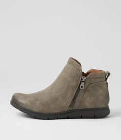 Women COB HILL Boots-Lidia Zip Grey Nubuck Ankle Boots