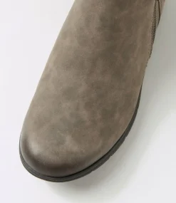 Women COB HILL Boots-Lidia Zip Grey Nubuck Ankle Boots