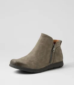 Women COB HILL Boots-Lidia Zip Grey Nubuck Ankle Boots
