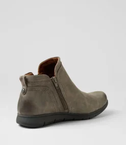 Women COB HILL Boots-Lidia Zip Grey Nubuck Ankle Boots