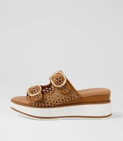 Women I LOVE BILLY Sandals-Liker Brown Weave Sandals