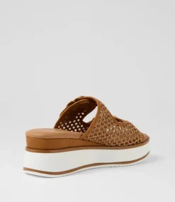 Women I LOVE BILLY Sandals-Liker Brown Weave Sandals