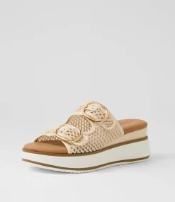 Women I LOVE BILLY Sandals-Liker Cream Weave Sandals