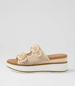 Women I LOVE BILLY Sandals-Liker Cream Weave Sandals