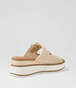 Women I LOVE BILLY Sandals-Liker Cream Weave Sandals