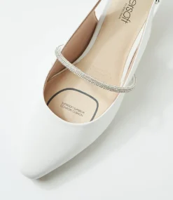 Women SUPERSOFT Comfort|Heels-Lilium White Leather Jewels Heels