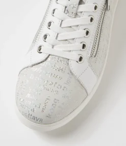 Women SUPERSOFT Comfort|Sneakers-Lillyz Silver Font White Leather Sneakers