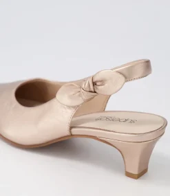 Women SUPERSOFT Comfort|Heels-Lilybeth2 Champagne Leather Heels
