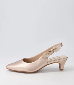 Women SUPERSOFT Comfort|Heels-Lilybeth2 Champagne Leather Heels