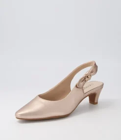 Women SUPERSOFT Comfort|Heels-Lilybeth2 Champagne Leather Heels
