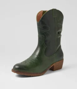 Women COLORADO Boots|Comfort-Limit Forest Green Crazyhorse Leather Calf Boots