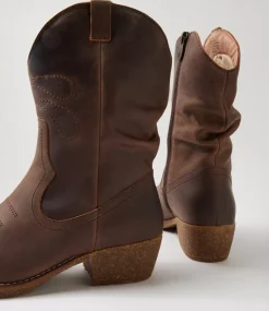 Women COLORADO Boots|Comfort-Limit Mocca Crazyhorse Leather Calf Boots