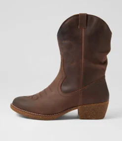 Women COLORADO Boots|Comfort-Limit Mocca Crazyhorse Leather Calf Boots