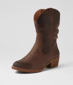 Women COLORADO Boots|Comfort-Limit Mocca Crazyhorse Leather Calf Boots