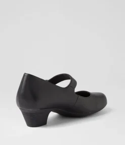 Women SUPERSOFT Comfort|Mary Janes-Limited Black Leather Heels
