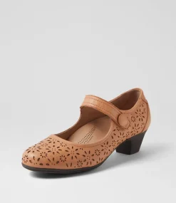Women SUPERSOFT Comfort|Heels-Lindeal Dark Tan Leather Heels