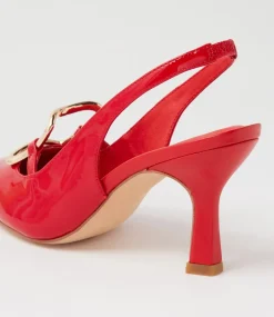 Women TOP END Heels-Linky New Red Patent Leather Heels