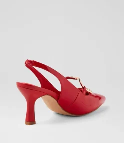 Women TOP END Heels-Linky New Red Patent Leather Heels