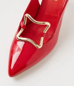 Women TOP END Heels-Linky New Red Patent Leather Heels