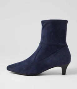 Women SUPERSOFT Boots|Comfort-LINSAI SU NAVY STRETCH MICROSUEDE