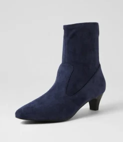 Women SUPERSOFT Boots|Comfort-LINSAI SU NAVY STRETCH MICROSUEDE