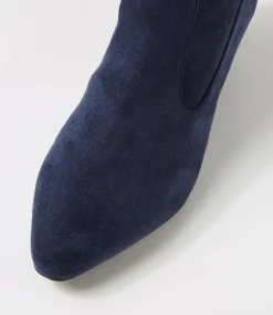 Women SUPERSOFT Boots|Comfort-LINSAI SU NAVY STRETCH MICROSUEDE