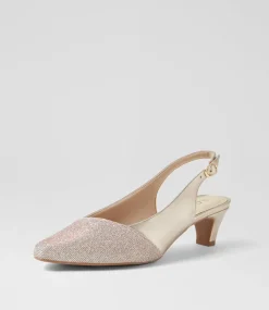 Women SUPERSOFT Comfort|Heels-Linsain Platinum Sparkle Platinum Fabric Leather Heels