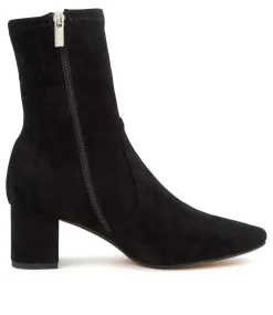 Women DIANA FERRARI Boots-LINTA BLACK MICROSUEDE ANKLE BOOTS