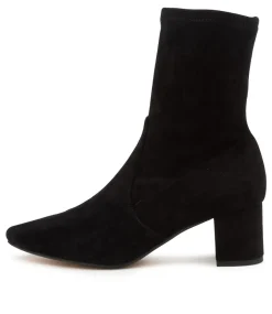 Women DIANA FERRARI Boots-LINTA BLACK MICROSUEDE ANKLE BOOTS