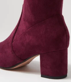Women DIANA FERRARI Boots-Linta Mulberry Stretch Microsuede Ankle Boots