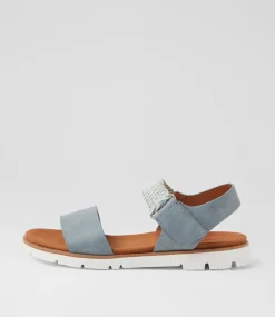Women I LOVE BILLY Flats|Sandals-Lintee Denim Sandals
