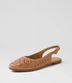 Women DIANA FERRARI Flats-Linz Dark Tan Leather Flat Shoes