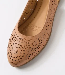 Women DIANA FERRARI Flats-Linz Dark Tan Leather Flat Shoes