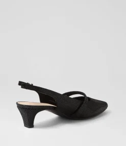 Women SUPERSOFT Comfort|Heels-Lisshle2 Black Dot Suede Heels