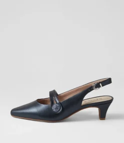 Women SUPERSOFT Comfort|Heels-Lisshle2 Blue Metallic Leather Heels