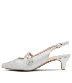 Women SUPERSOFT Comfort|Heels-Lisshle2 Silver Suede Heels
