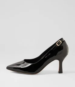 Women TOP END Dress|Heels-Lissia Black Patent Leather Pump Heels