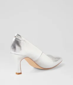 Women TOP END Heels-Lissia Silver Lizard Leather Pump Heels